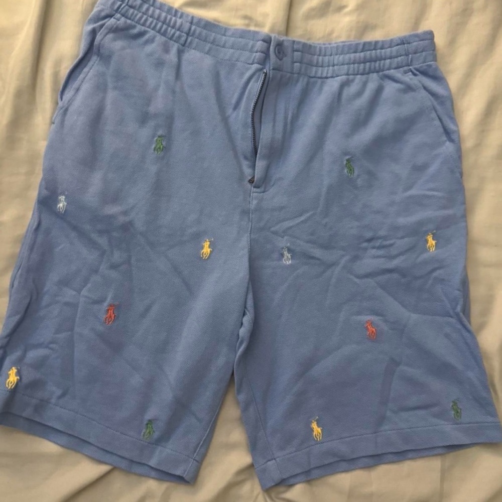 Polo by Ralph Lauren Men's Blue Embroidered Shorts